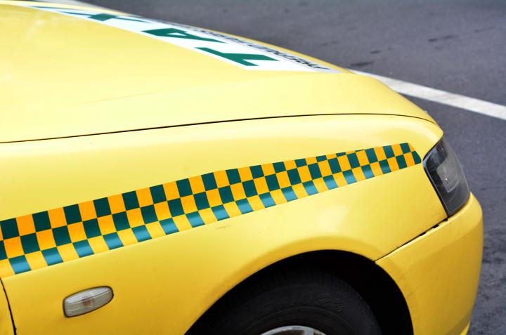 Close up image of a taxi in Victoria
