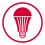 A red icon showing an energy efficient lightbulb.