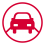 A red icon showing a car on the road. 