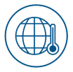Icon showing a globe and a thermometer