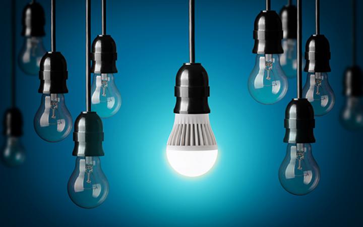 Image of hanging light bulbs