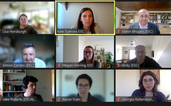 Screenshot of participants at virtual community sector roundtable on 1 July 2021