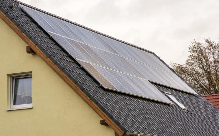 Solar panels on household roof