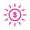 An icon showing a dollar sun within a sun.